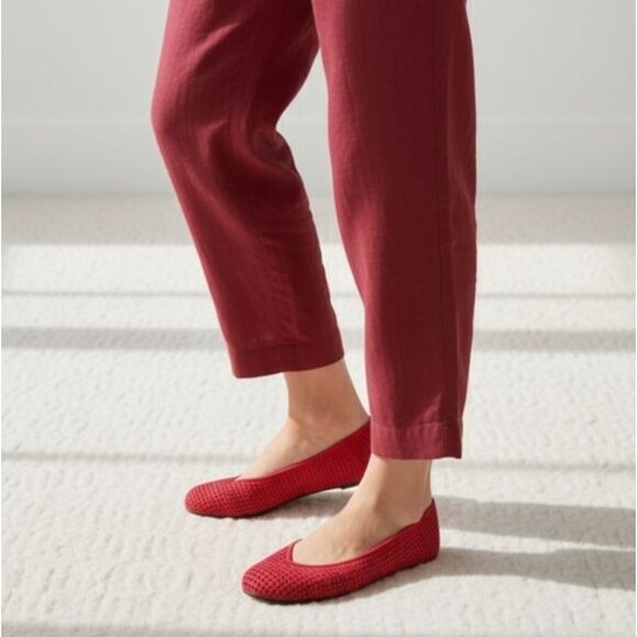 Eileen Fisher red ballet flats 7 - Picture 1 of 11